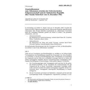 Zusatzabk Italien, soziale Sicherheit