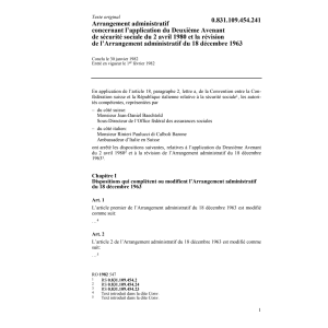 Deuxième Avenant de sécurité sociale