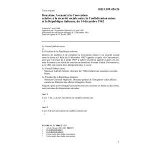 2e conv.compl. Italie, sécurité sociale