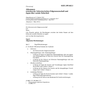 Abk. CH-Japan Soziale Sicherheit