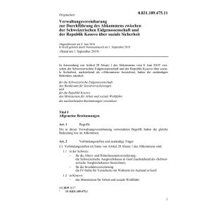 Vereinb. 8.6.18 Schweiz. Eidg Rep Kosovo