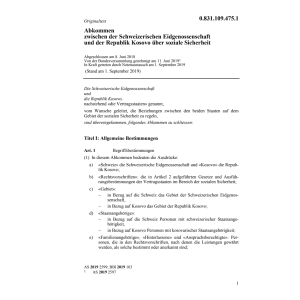Abk. 8.6.18 Schweiz. Eidg. Rep. Kosovo