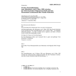 Zweites Zusatzabk. CH-Liechtenstein