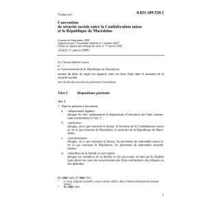 Conv. CH-Macédoine sécurité sociale