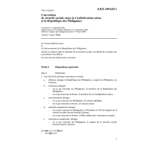 Conv CH-Philippines Sécurité sociale