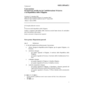 Conv CH-Filippine Sicurezza sociale