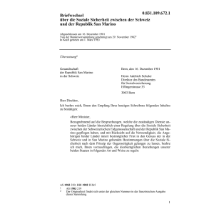 Briefwechsel San Marino, Soz.Sicherheit
