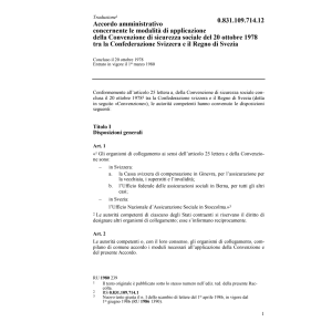 Acc.amm. Svezia, sicurezza sociale