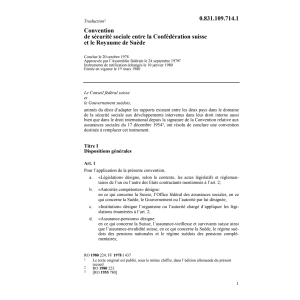 Conv. Suède, sécurité sociale