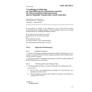 Verwaltungsvereinbarung Tunesien