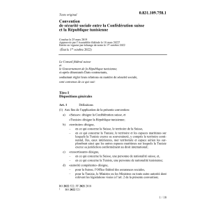 Conv. sécurité sociale tunisienne