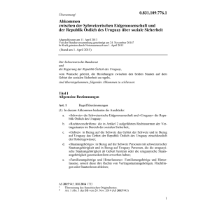 Abk.CH-Östlich Uruguaysoziale Sicherheit