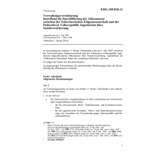 Verw.vereinb. Jugoslawien, Sozialvers.