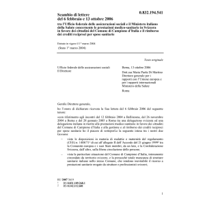 Scambio di lettere Campione d'Italia