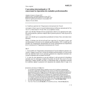 Conv. réparation des maladies profess.