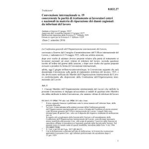 Conv. parità riparazione infortuni/lavor
