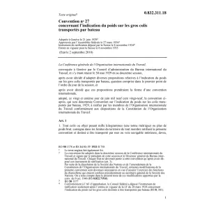 Conv. indication du poids/gros colis