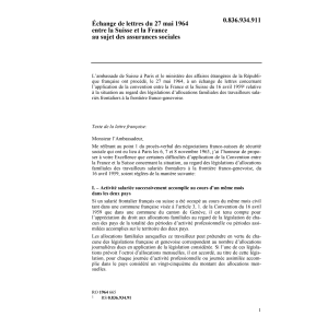 Echange de lettres France, ass.sociale