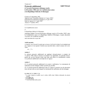 Prot.add. Allemagne, assurance/chômage