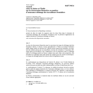 Ac. Italie, Assurance-chômage