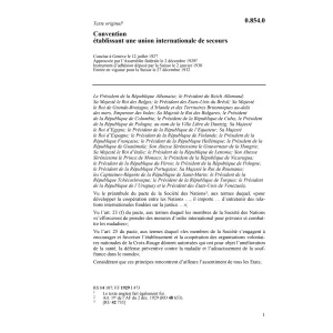 Conv.établissant union internat./secours