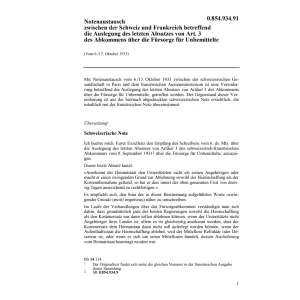 Notenwechsel Frankreich, Fürsorge