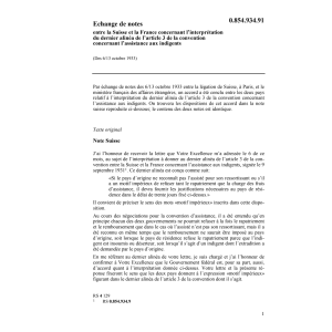 Echange de notes France, indigents