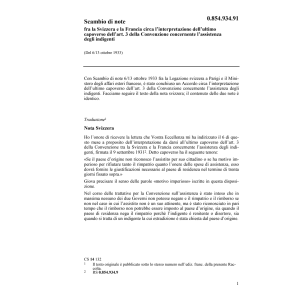 Scambio di note Francia, indigenti