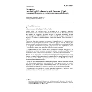 Décl. Italie, assistance indigents