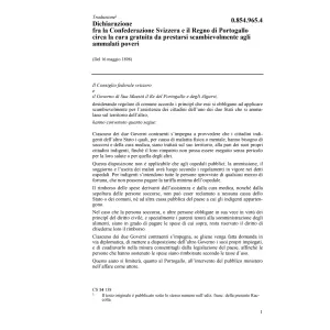 Dich. Portogallo, cura gratuita ammalati