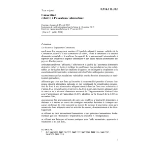 Conv. l'assistance alimentaire