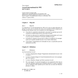 Accord international sur le sucre 1992
