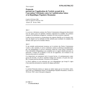Applicat.art.2 Vétérinaire CH-Roumaine