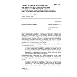 Echange de notes du 30 décembre 1995