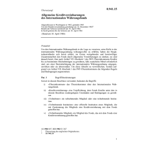 Kreditvereinb. Internat.Währungsfonds