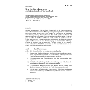 Neue Kreditvereinbarungen Währungsfonds