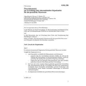 Uebereink. Organisation Messwesen