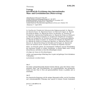 Vertrag internat. Mass- + Gewichtsbüros