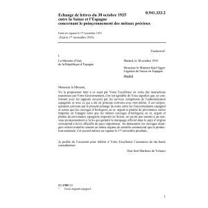 Echange de lettres Suisse - Espagne