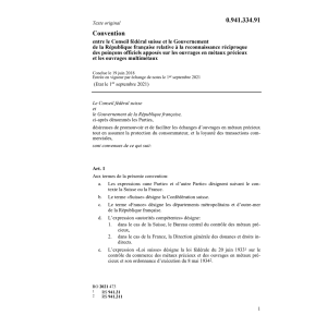 Conv. CF suisse - Gouvernement française