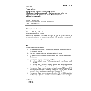 Conv. CF svizzero e Governo Francese