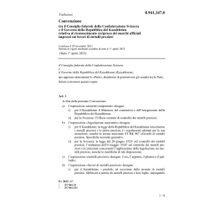 Conv. CF e Kazakhstan metalli preziosi