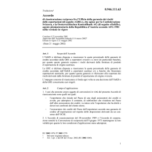 Accordo CH-A riassicurazione reciproca