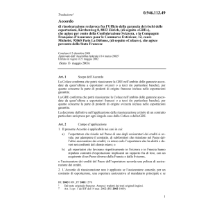 Accordo CH-F riassicurazione reciproca