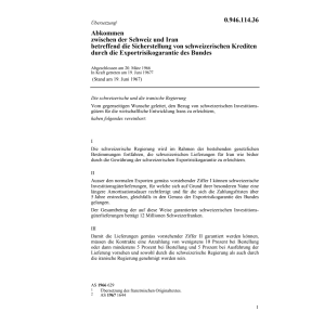Abk. CH-Iran Exportrisikogarantie