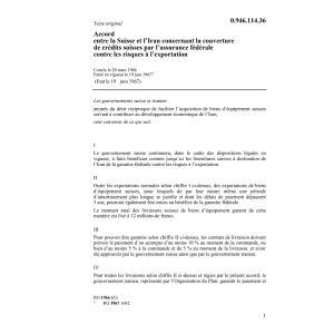 Acc. CH-Iran risques à l'exportation