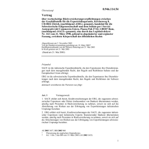 Vertrag Exportrisikogarantie CH-Estero