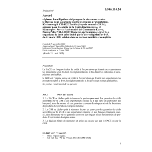 Accord garantie l'exportation CH-Estero