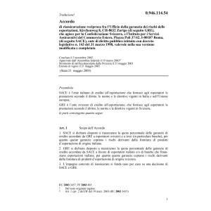 Accordo garanzia esportazioni CH-Estero