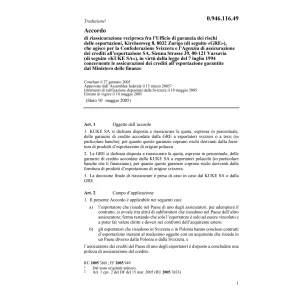 Acc.riassicurazione reciproca KUKE SA